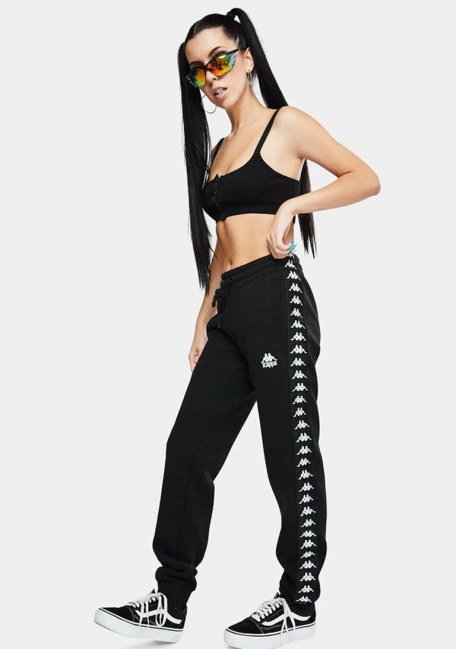 * Cheap Kappa Bottoms 222 Banda Barnu 2 Black Track Pants Wholesale