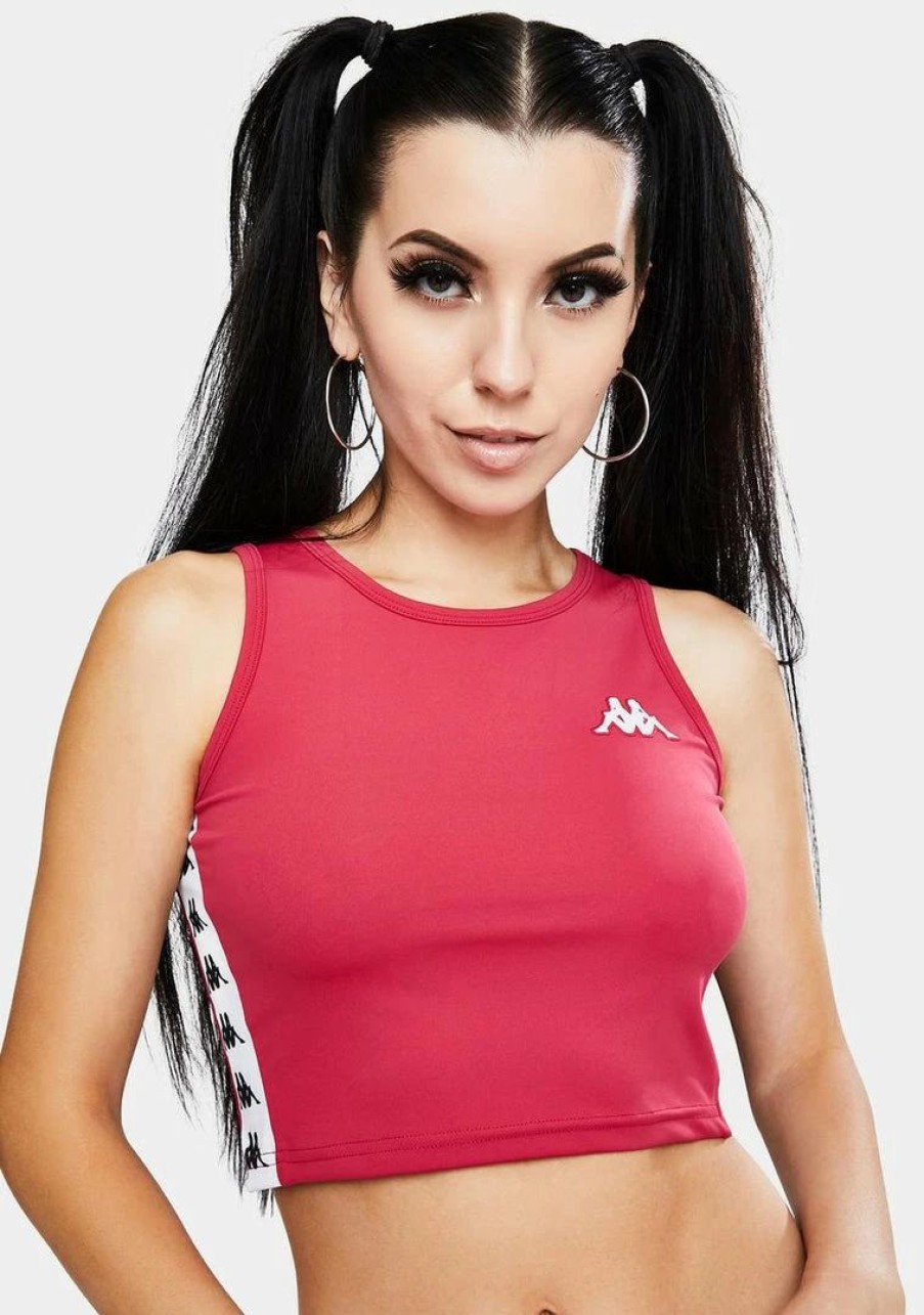 * Best Reviews Of Kappa Tops Red 222 Banda Atvan Crop Tank Online