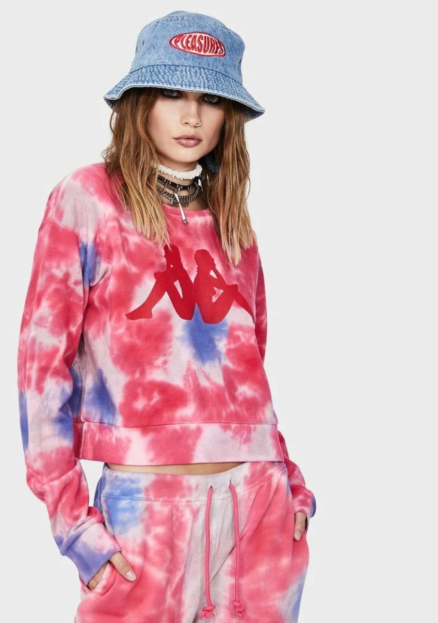 * New Kappa Pink Authentic Galz Tie Dye Sweatshirt Clearance