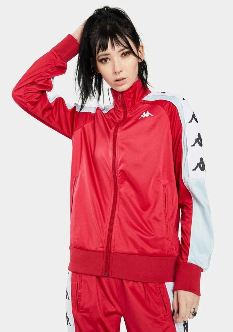 * Best Sale Kappa Outerwear Red Cyclamen 222 Banda 10 Anay Track Jacket New