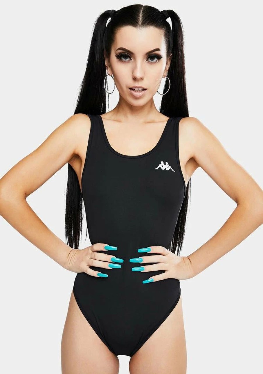 * Cheap Kappa Black 222 Banda Auber Tank Bodysuit Best