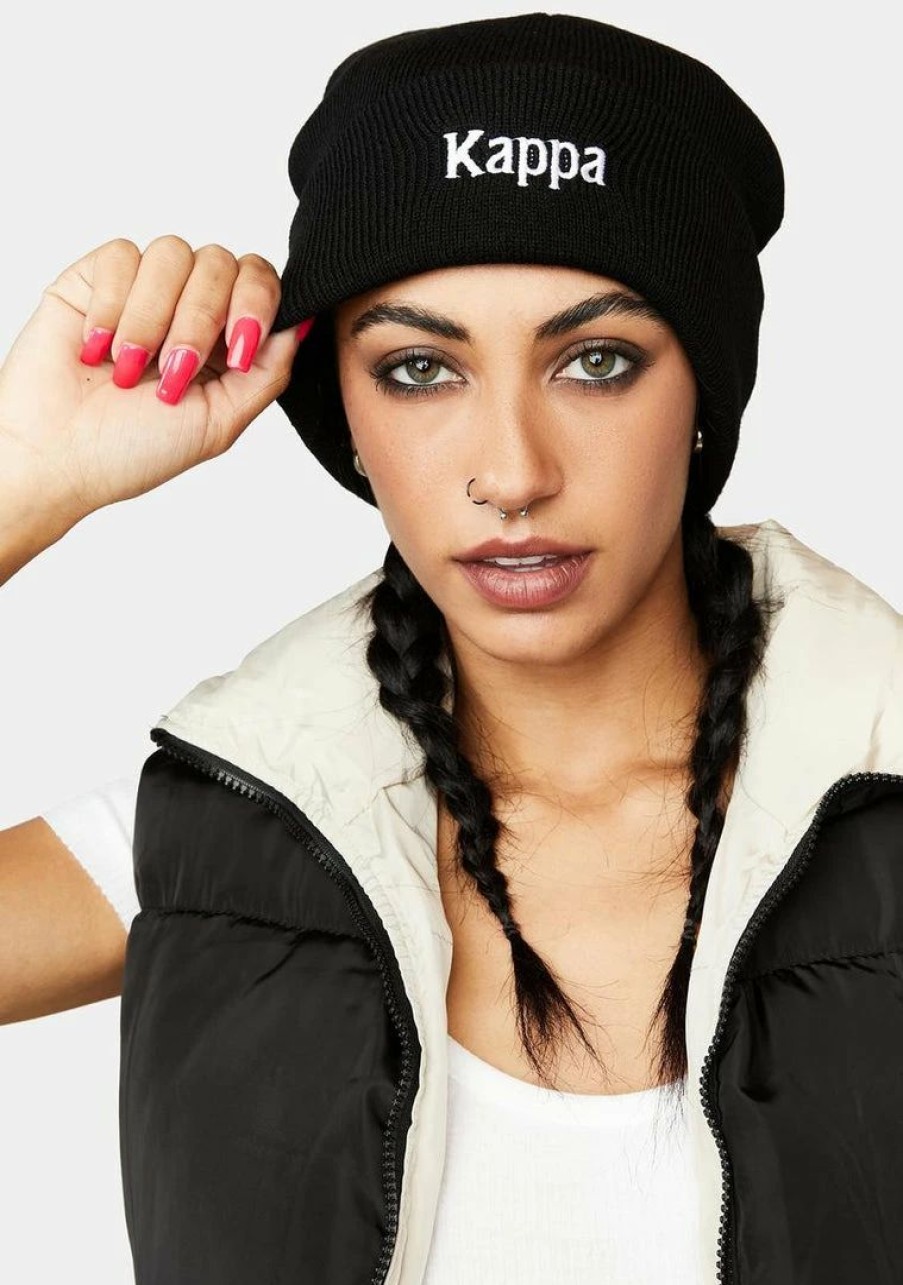 * Cheap Kappa Black Authentic Giada Beanie Hats Online